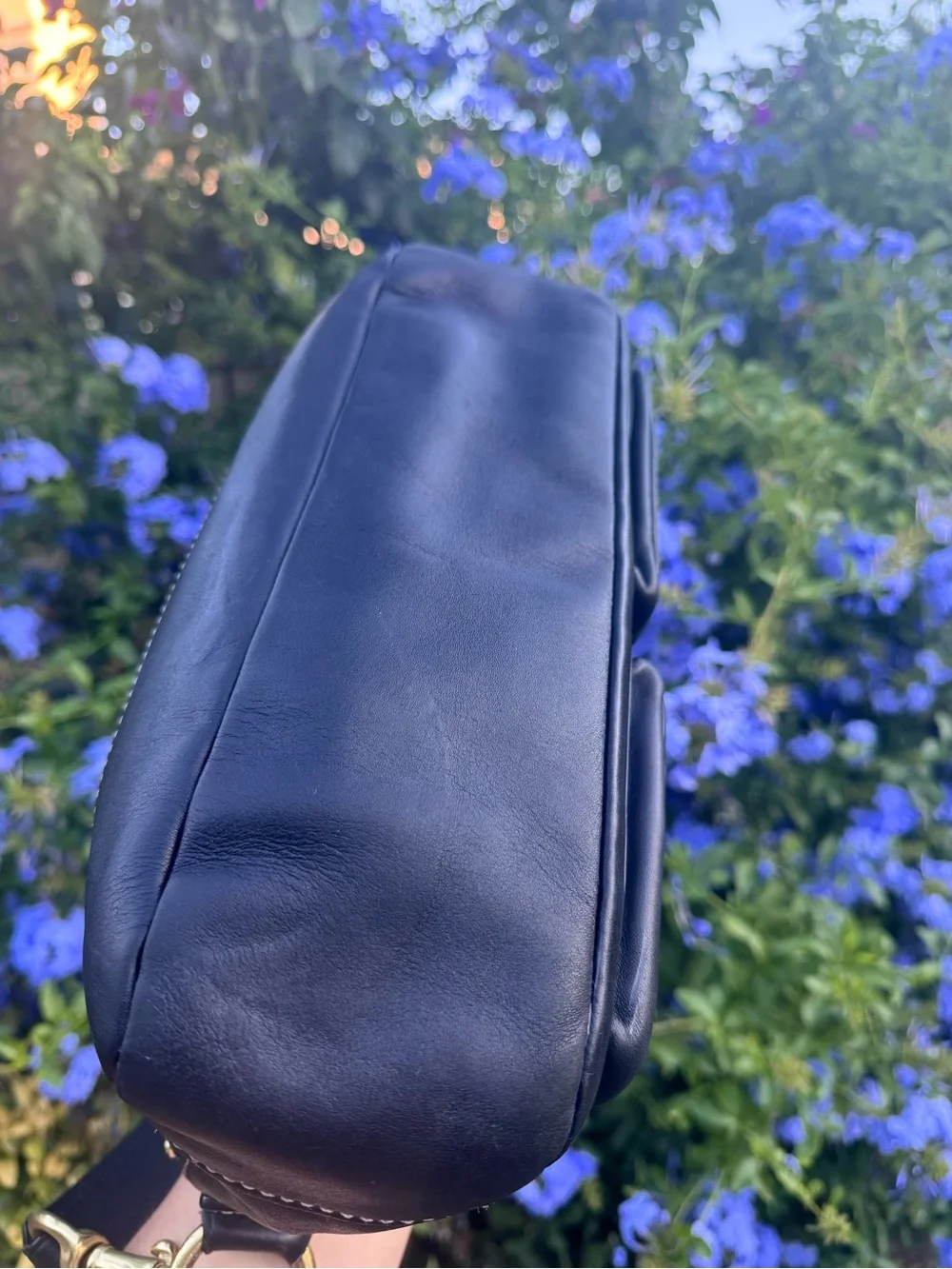 Vintage Coach Black Leather Turnlock Legacy Shoulder Bag